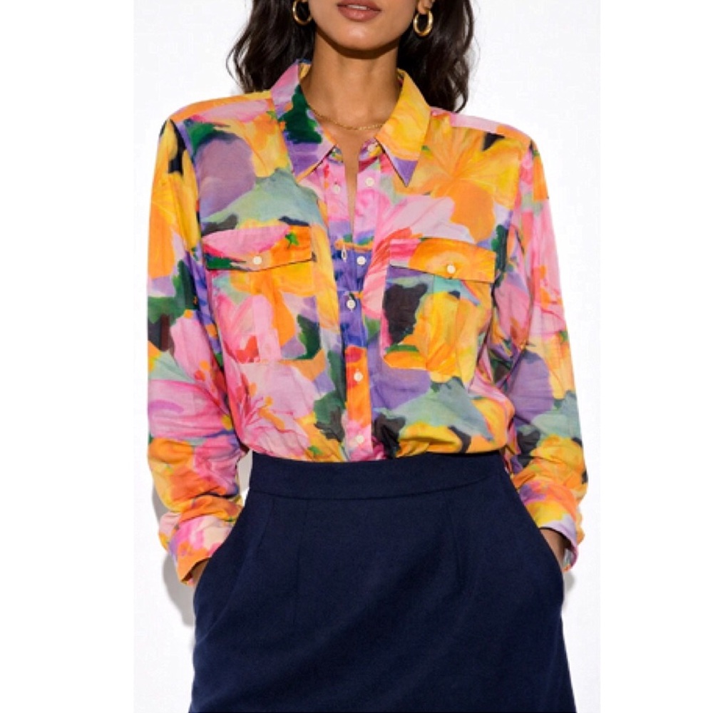 Lauren Ralph Lauren Multicolor Floral Button Down Shirt